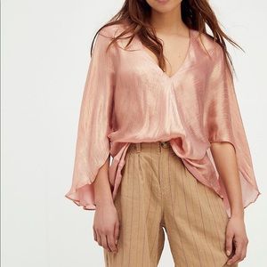 NWT $235 Free People BRONZE, MES DEMOISELLE Bauman Top XL !!